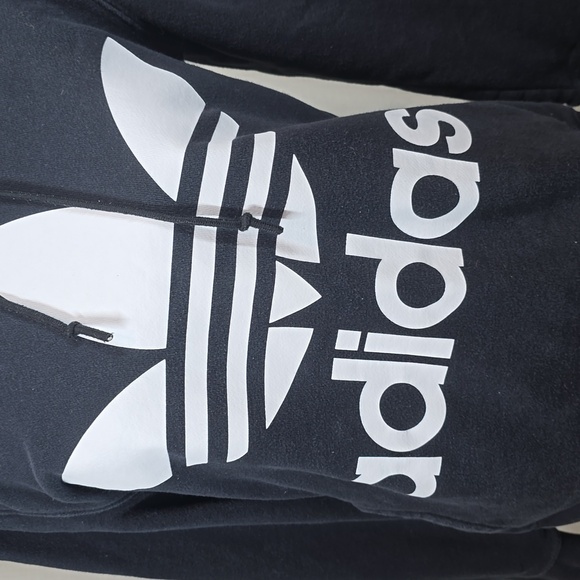 Adidas Adicolor Trifold Black Hoodie Sweatshirt - Picture 15 of 16